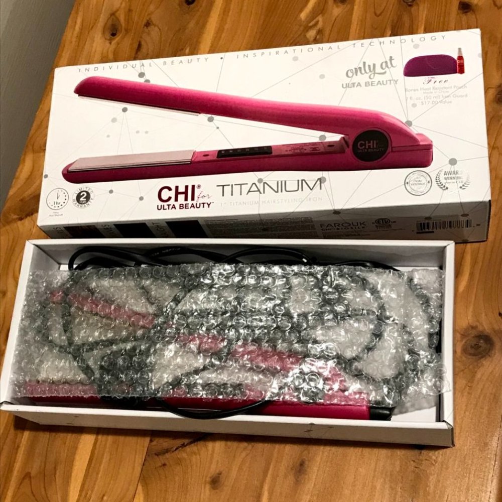 Ulta Beauty Pink Titanium Flat Iron Hair Straightener